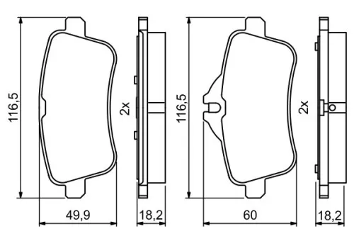 BOSCH Brake Pad Set, disc brake (0986495403)