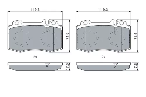 BOSCH Brake Pad Set, disc brake (0986494576)