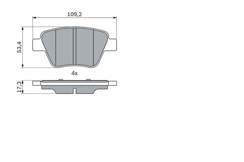 BOSCH Brake Pad Set, disc brake (0986494416)