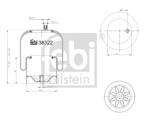 1x Bellow, air suspension