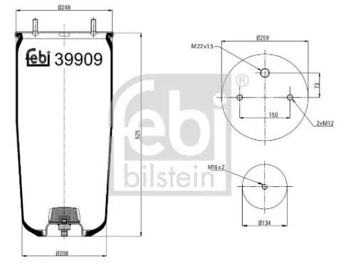 1x Bellow, air suspension