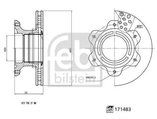 FEBI BILSTEIN 1x Brake Disc (171483)