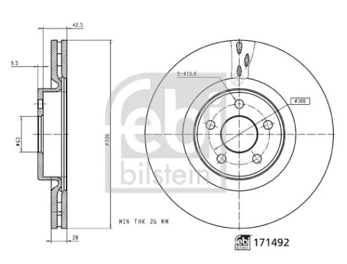 FEBI BILSTEIN 1x Brake Disc (171492)