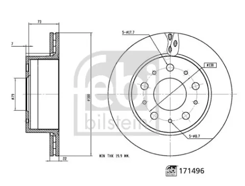 FEBI BILSTEIN 2x Brake Disc (171496)