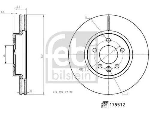 FEBI BILSTEIN 1x Brake Disc (175512)