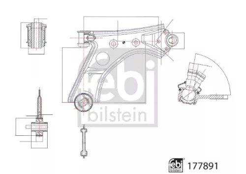FEBI BILSTEIN 1x Control/Trailing Arm, wheel suspension (177891)