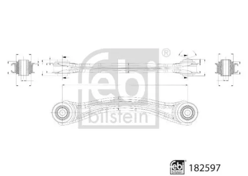 1x Control/Trailing Arm, wheel suspension