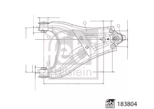 1x Control/Trailing Arm, wheel suspension