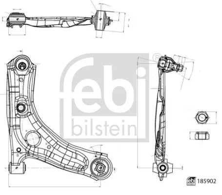 1x Control/Trailing Arm, wheel suspension
