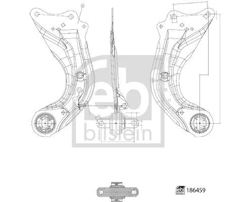 1x Control/Trailing Arm, wheel suspension