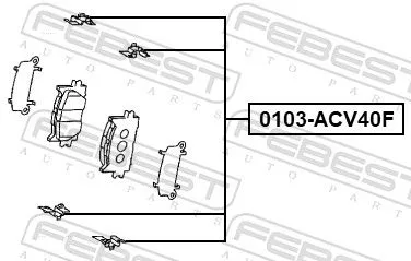 FEBEST Accessory Kit, disc brake pad (0103-ACV40F)