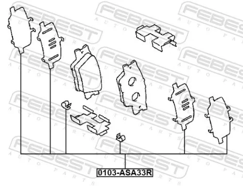 FEBEST Accessory Kit, disc brake pad (0103-ASA33R)