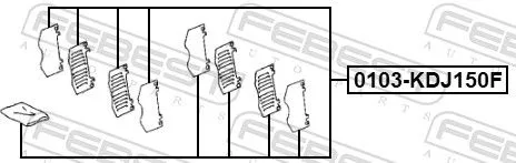 FEBEST Accessory Kit, disc brake pad (0103-KDJ150F)