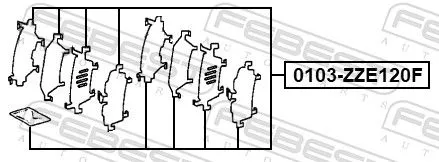 FEBEST Accessory Kit, disc brake pad (0103-ZZE120F)
