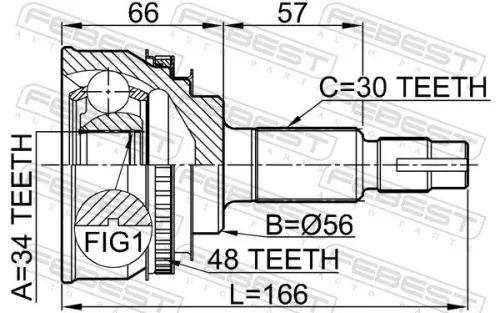 FEBEST Joint Kit, drive shaft (0110-028A48)