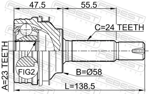 FEBEST Joint Kit, drive shaft (0110-035)