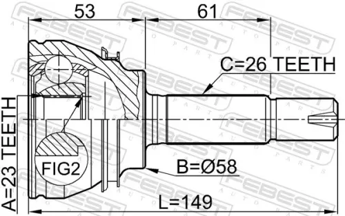 FEBEST Joint Kit, drive shaft (0110-054)