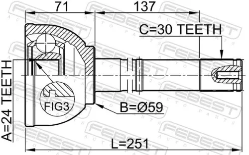 FEBEST Joint Kit, drive shaft (0110-058)