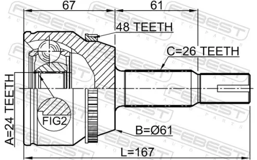 FEBEST Joint Kit, drive shaft (0110-ACV30A48)