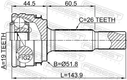 FEBEST Joint Kit, drive shaft (0110-ALA49R)