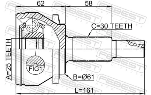 FEBEST Joint Kit, drive shaft (0110-AUR20)