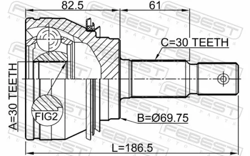 FEBEST Joint Kit, drive shaft (0110-GRJ150)