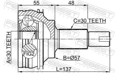 FEBEST Joint Kit, drive shaft (0110-GRX125)