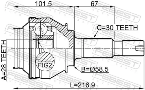 FEBEST Joint Kit, drive shaft (0110-GRX133R)