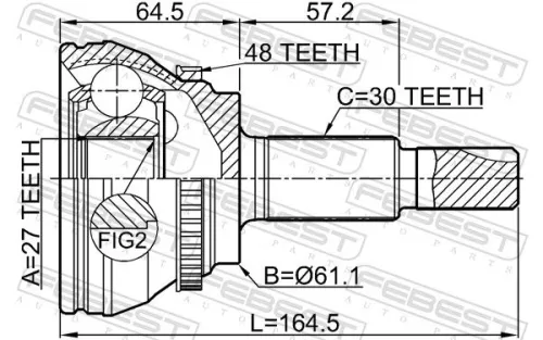 FEBEST Joint Kit, drive shaft (0110-GSU45A48)