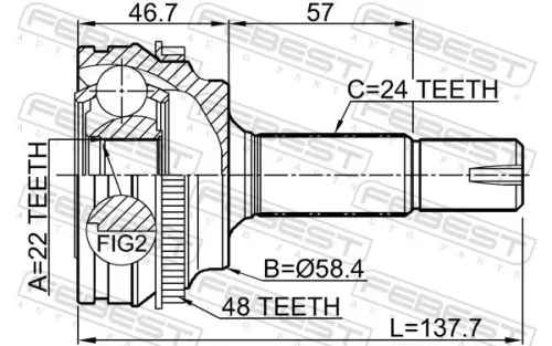 FEBEST Joint Kit, drive shaft (0110-NCP10A48)