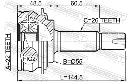 FEBEST Joint Kit, drive shaft (0110-NCP90)