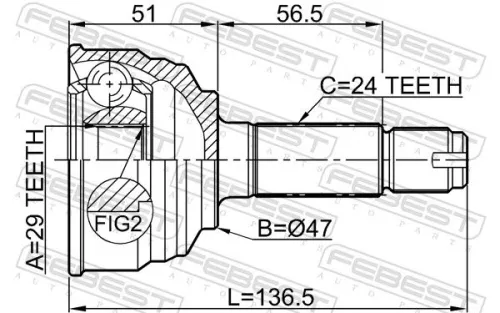 FEBEST Joint Kit, drive shaft (0110-PAS)