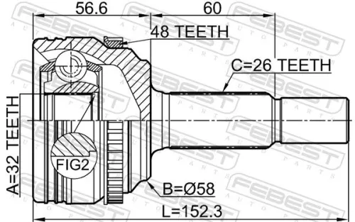 FEBEST Joint Kit, drive shaft (0110-ZRE142A48)