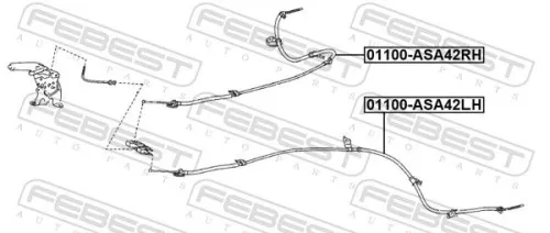 FEBEST Cable Pull, parking brake (01100-ASA42RH)