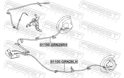 FEBEST Cable Pull, parking brake (01100-GRN28RH)
