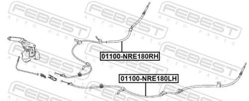 FEBEST Cable Pull, parking brake (01100-NRE180RH)