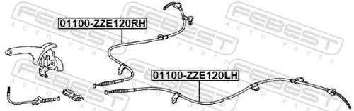 FEBEST Cable Pull, parking brake (01100-ZZE120RH)