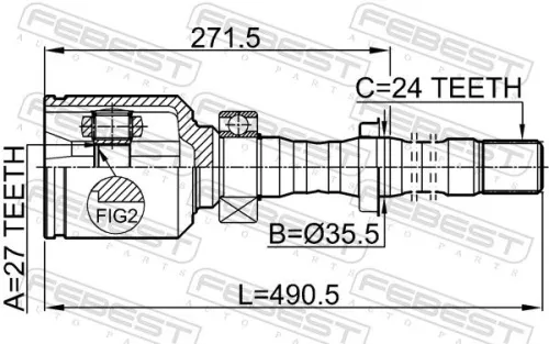 FEBEST Joint Kit, drive shaft (0111-ACA31RH)