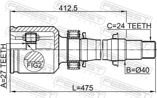 FEBEST Joint Kit, drive shaft (0111-ACA38RH)