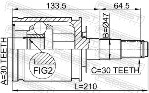 FEBEST Joint Kit, drive shaft (0111-FZJ100)