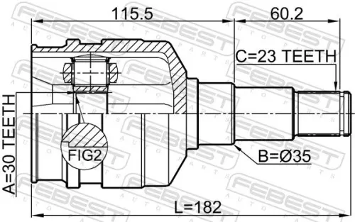 FEBEST Joint Kit, drive shaft (0111-GRX125LH)