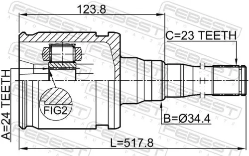 FEBEST Joint Kit, drive shaft (0111-GSU40RH)