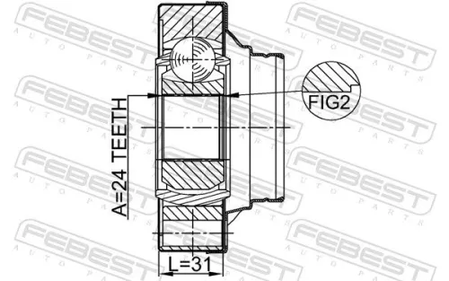 FEBEST Joint Kit, drive shaft (0111-JZX110R)