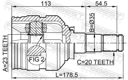 FEBEST Joint Kit, drive shaft (0111-ST220LH)