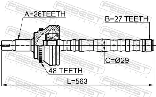 FEBEST Joint Kit, drive shaft (0114-ACV30A48)