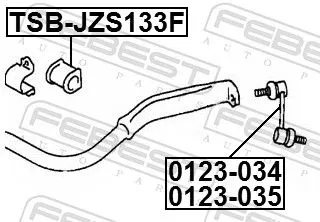 FEBEST Link/Coupling Rod, stabiliser bar (0123-034)