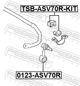 FEBEST Link/Coupling Rod, stabiliser bar (0123-ASV70R)