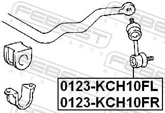 FEBEST Link/Coupling Rod, stabiliser bar (0123-KCH10FL)