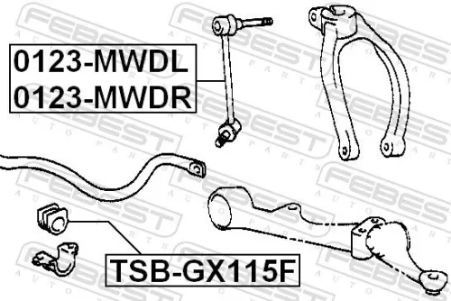 FEBEST Link/Coupling Rod, stabiliser bar (0123-MWDR)
