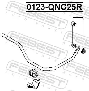 FEBEST Link/Coupling Rod, stabiliser bar (0123-QNC25R)